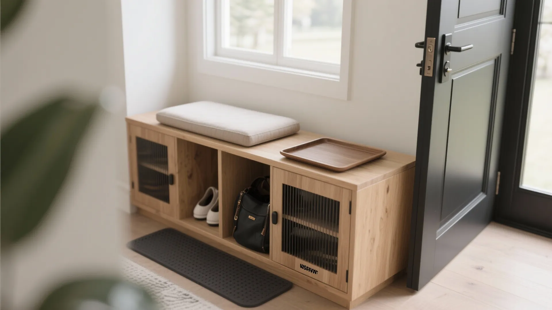 3) Entry‑Edge Bench That Doubles as Shoe Storage