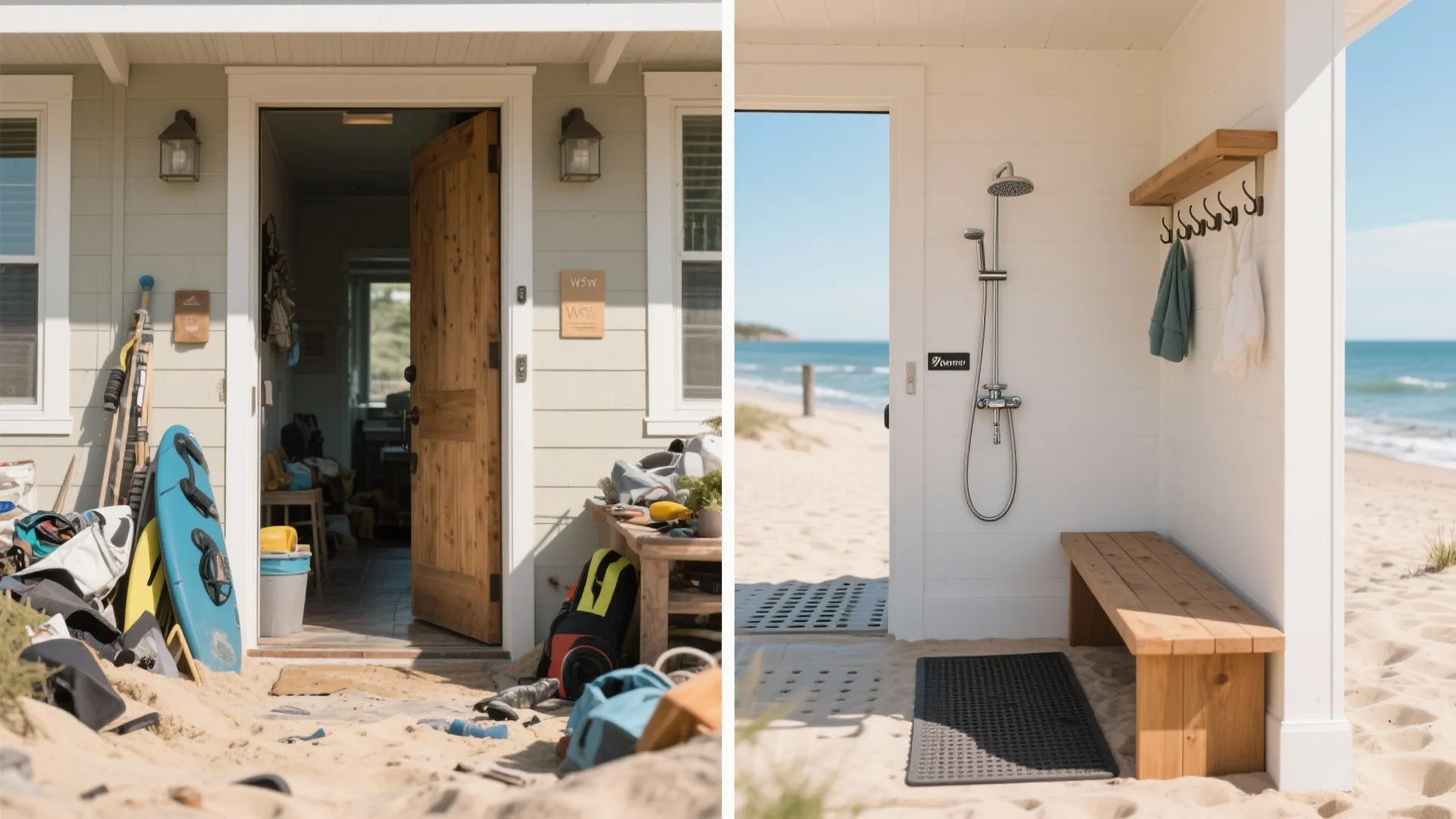 5) Sand-Savvy Entries, Outdoor Showers, and Storm-Smart Openings