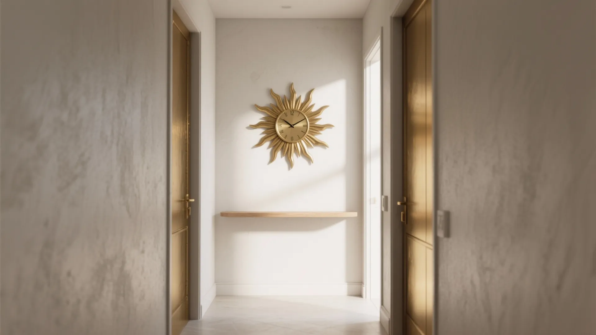 1) Sunburst Clock as a Focal Point in Entryways