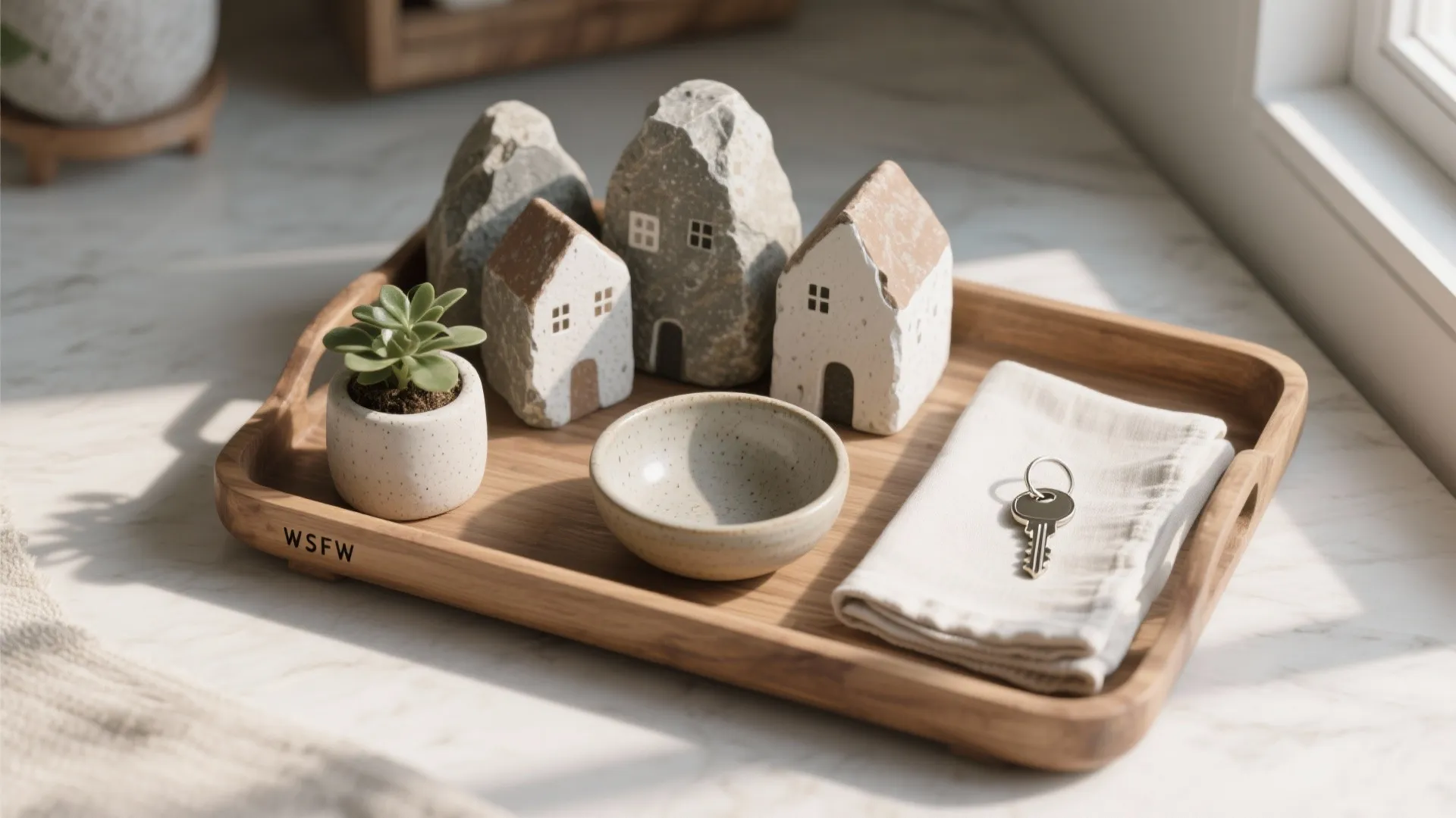 2. A painted-rock vignette for entry or mudroom