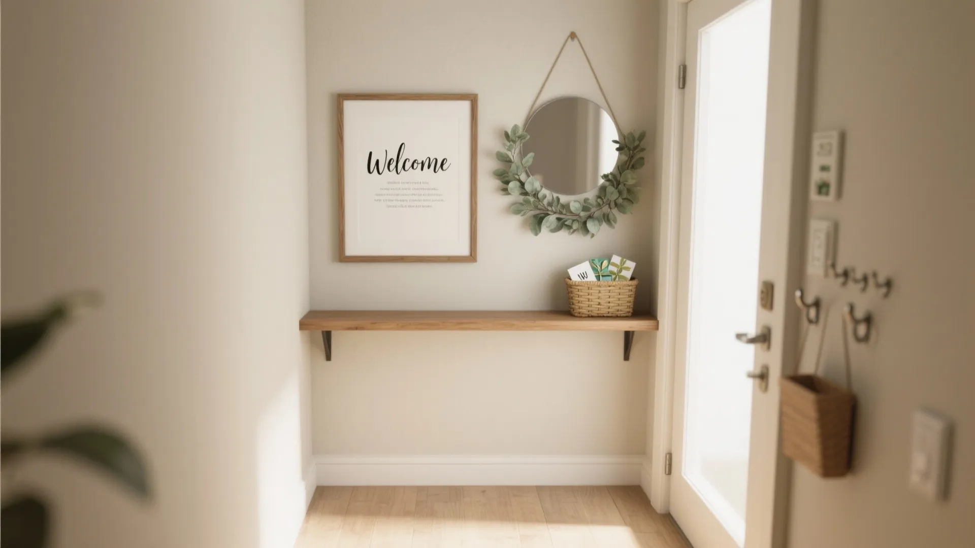 A compact entry “welcome” vignette that doesn’t crowd the home