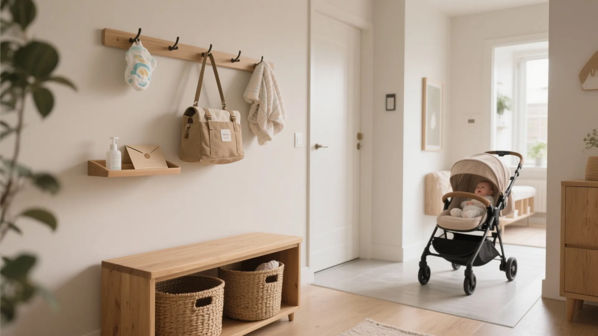 Entryway “Welcome Station” for Baby Essentials
