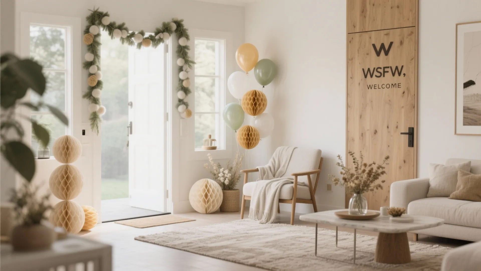 Welcome Vignette at Entry & Living Room