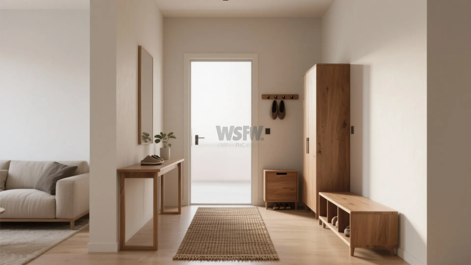 1. Define the entry zone within the living room