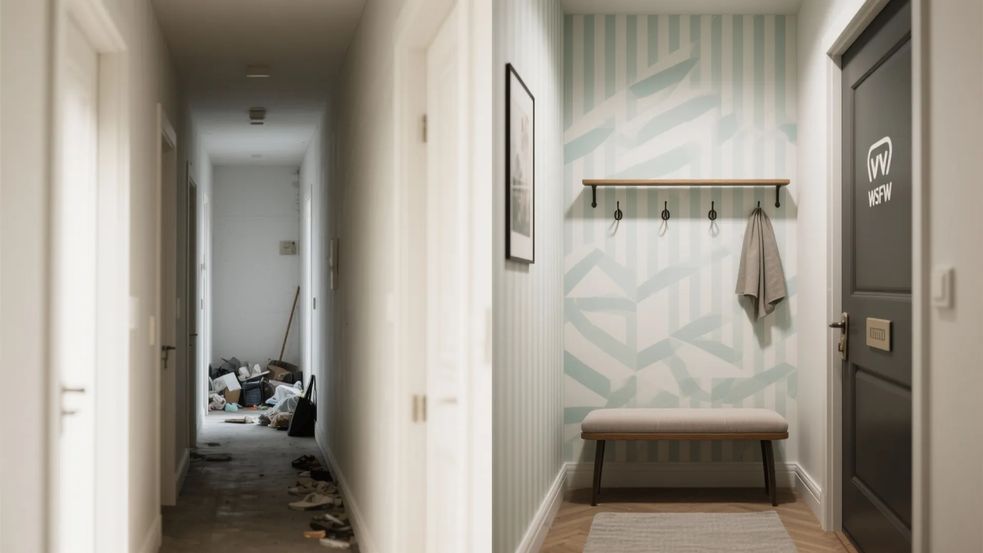 5) Zoned Entryway: Stripes and Grids for Flow