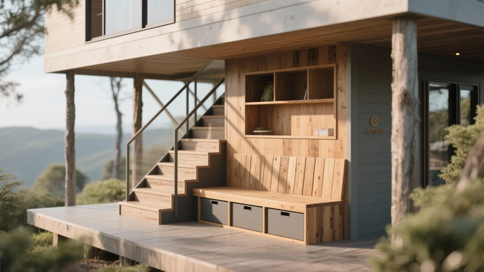 1. Elevated entryway bench