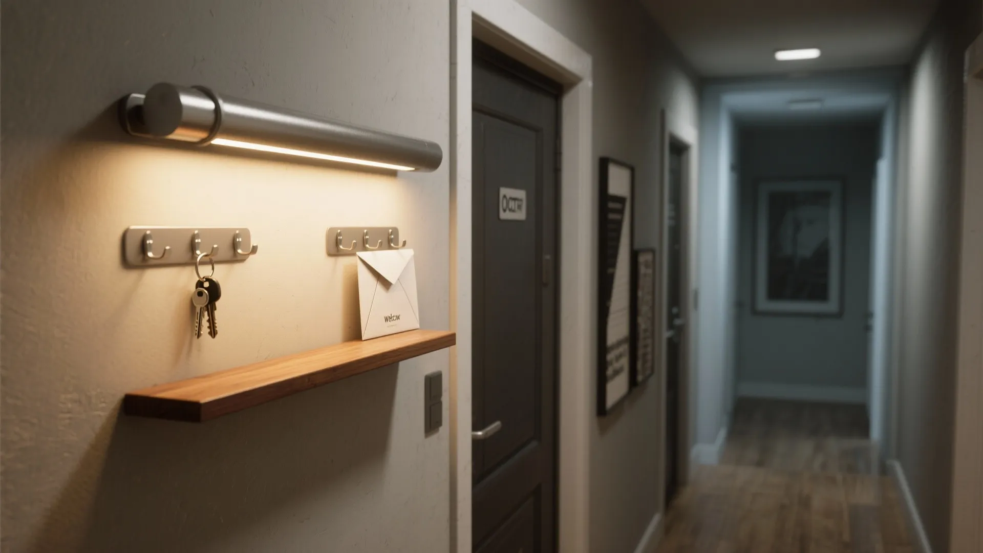 2. Entryway Essentials: Keys, mail, and a welcoming beam