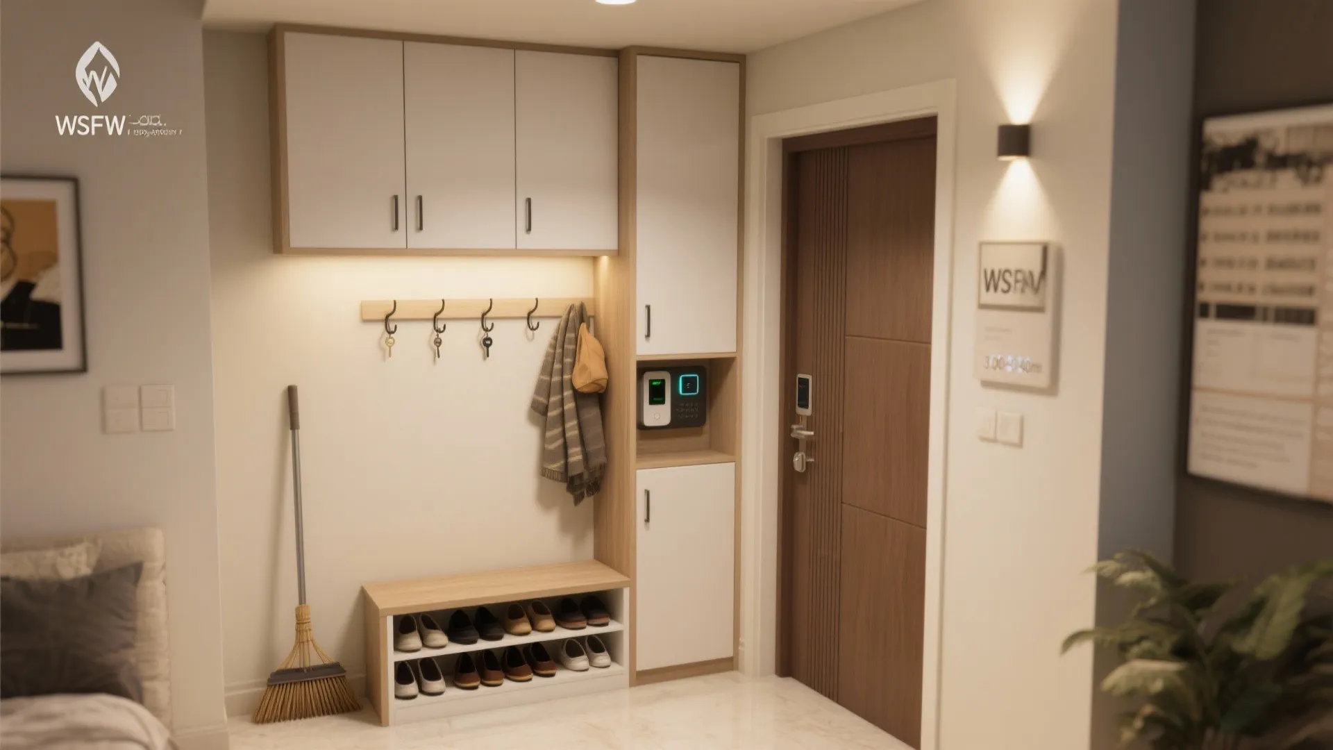 Storage-first entryways and utility corners