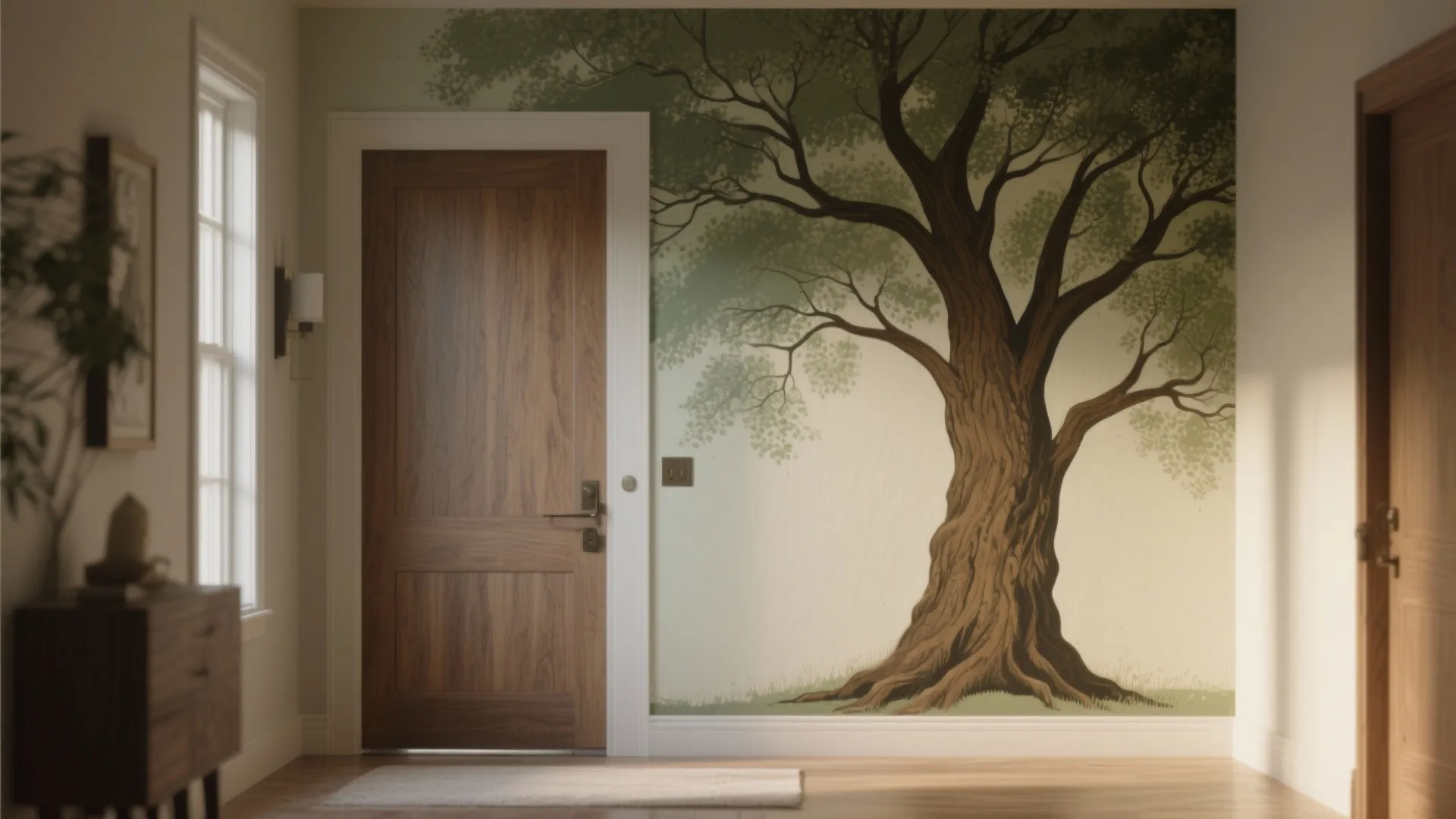 Idea 1: Accent Wall Tree in the Entryway