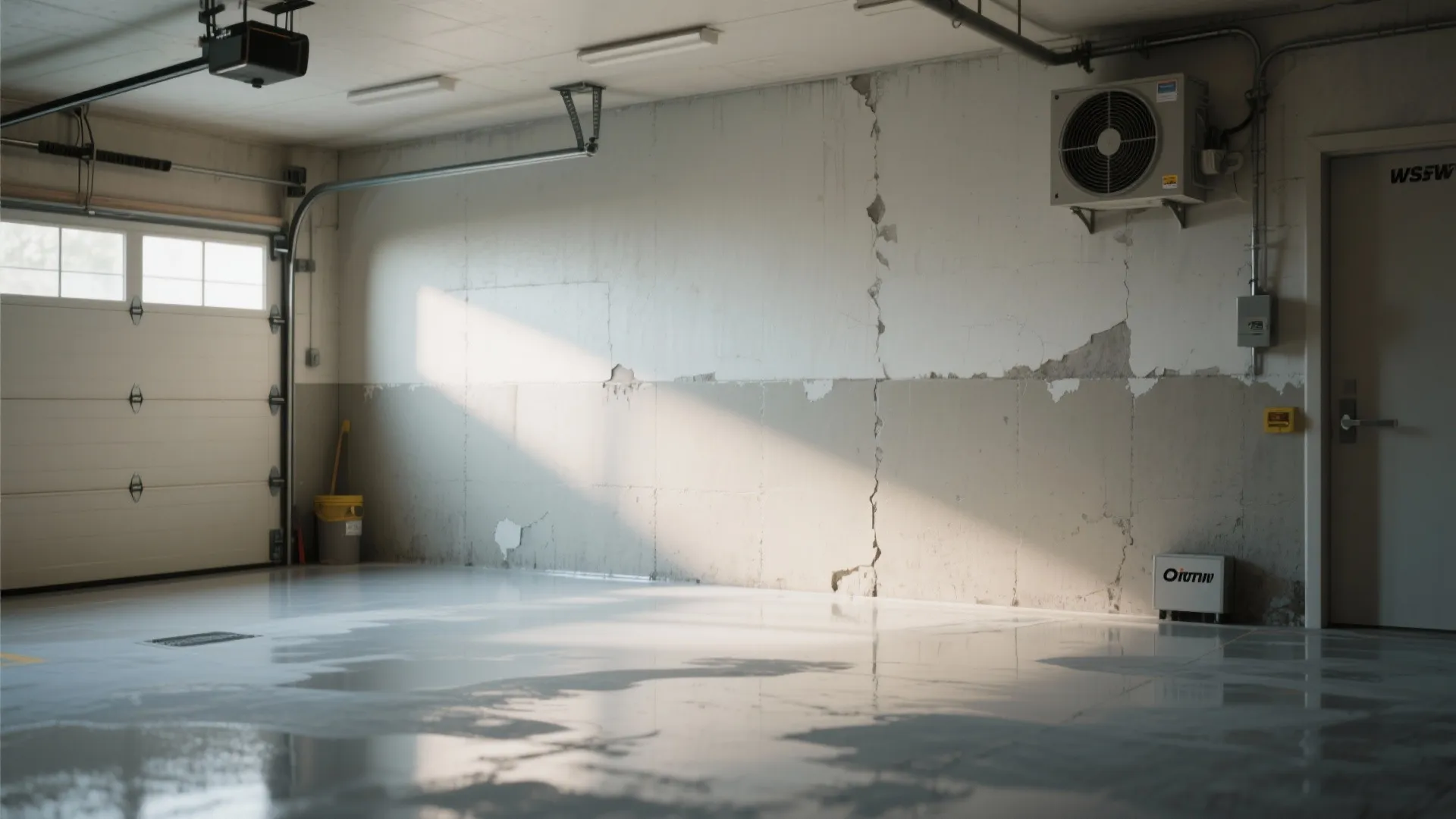 1. Epoxy half-wall with washable satin above