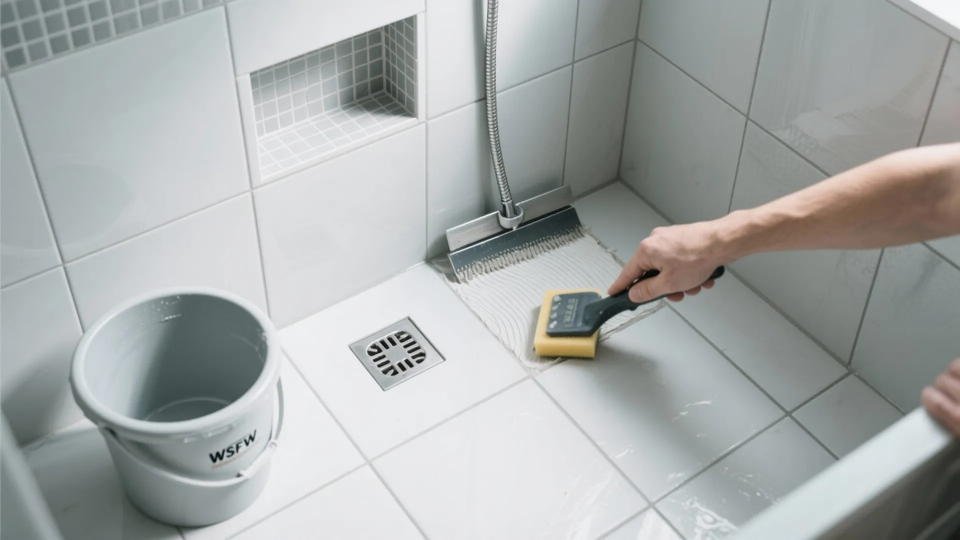 Epoxy grout in wet zones for stain resistance and longevity