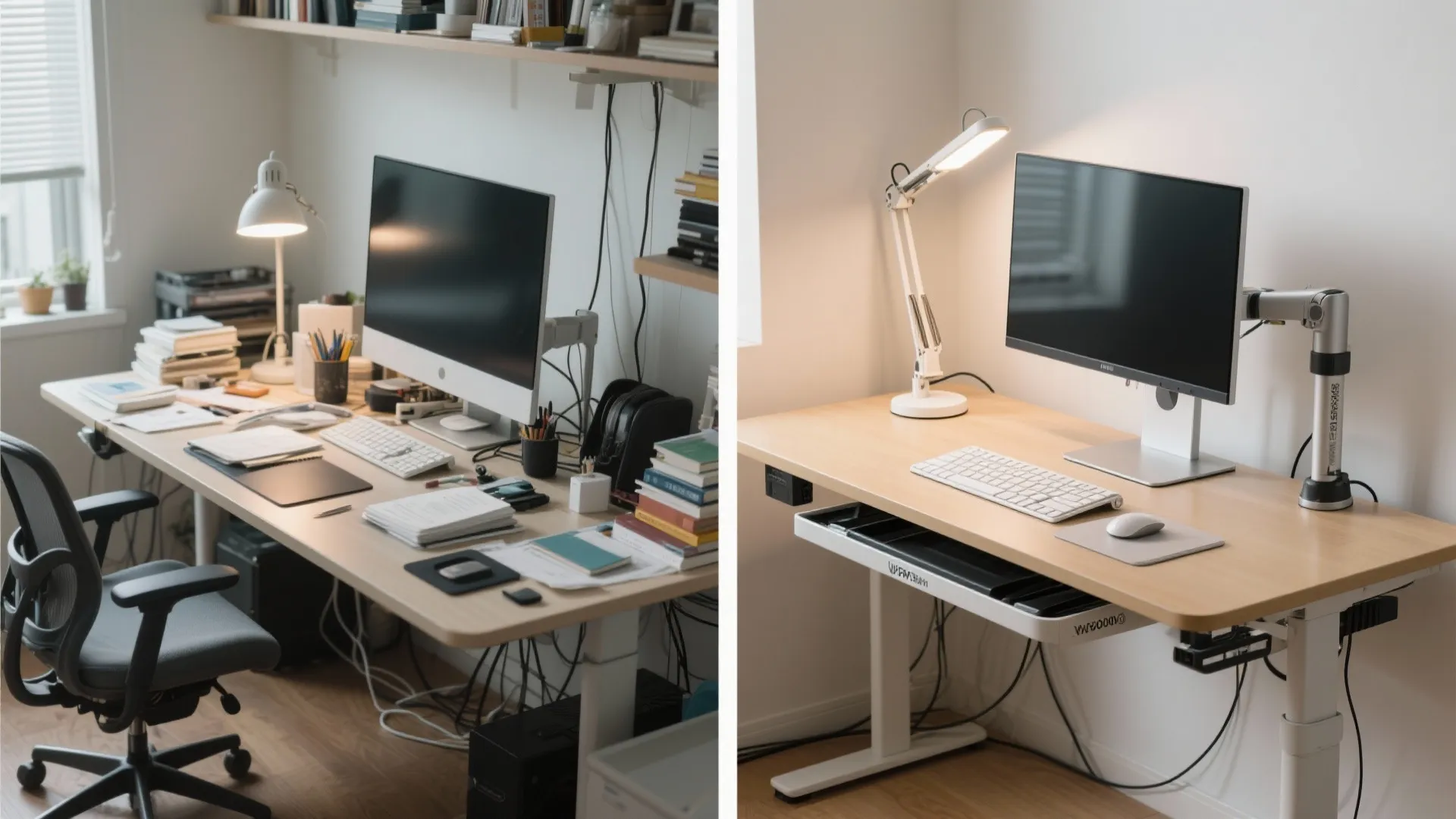 Ergonomic desk and task lighting zone