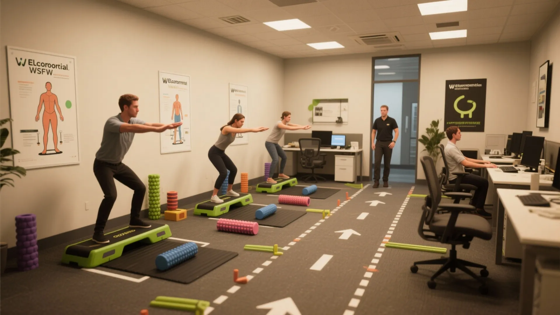 Ergonomic Obstacle Course & Stretch Stations