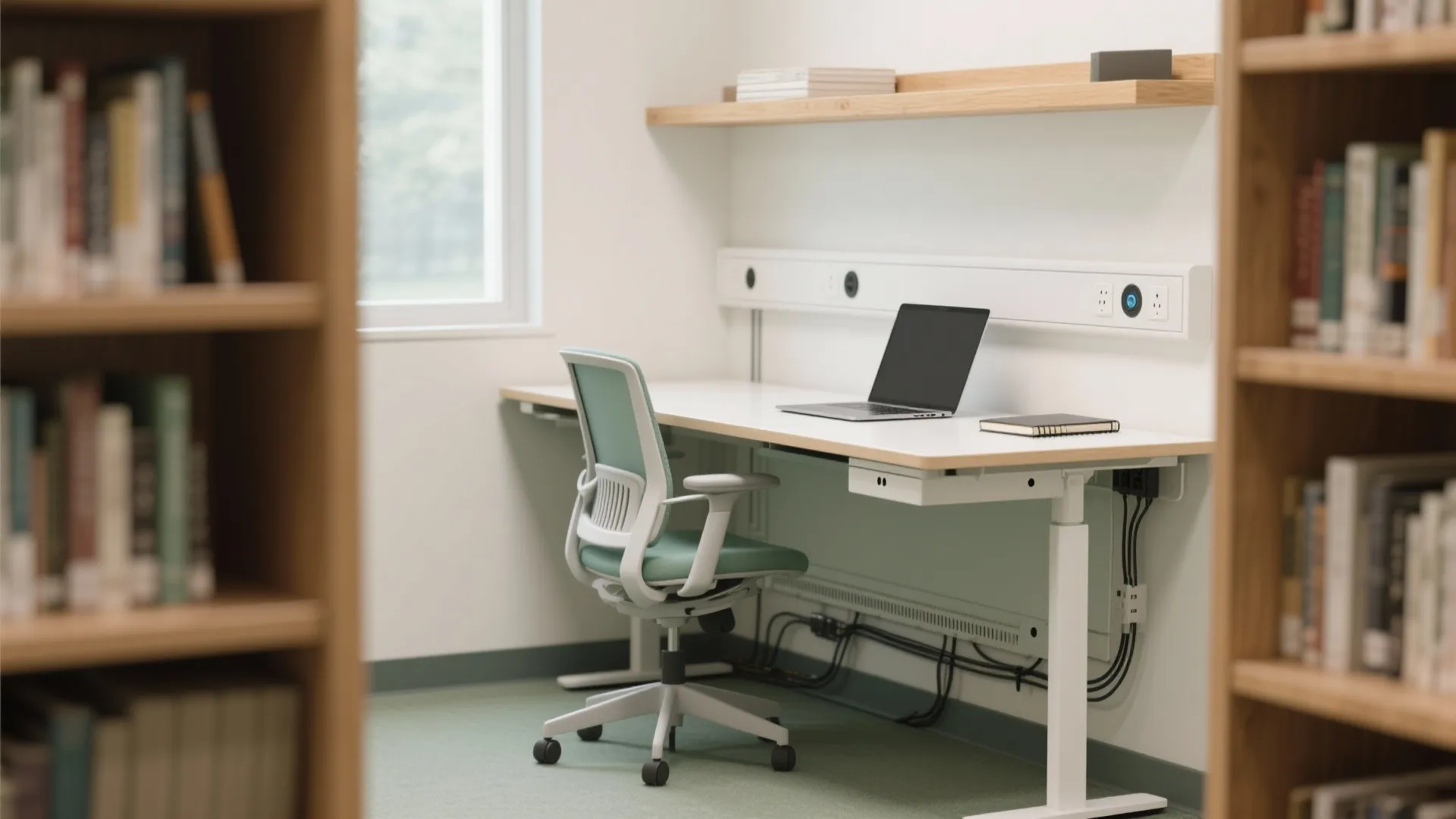 Compact Ergonomic Desks with Integrated Power