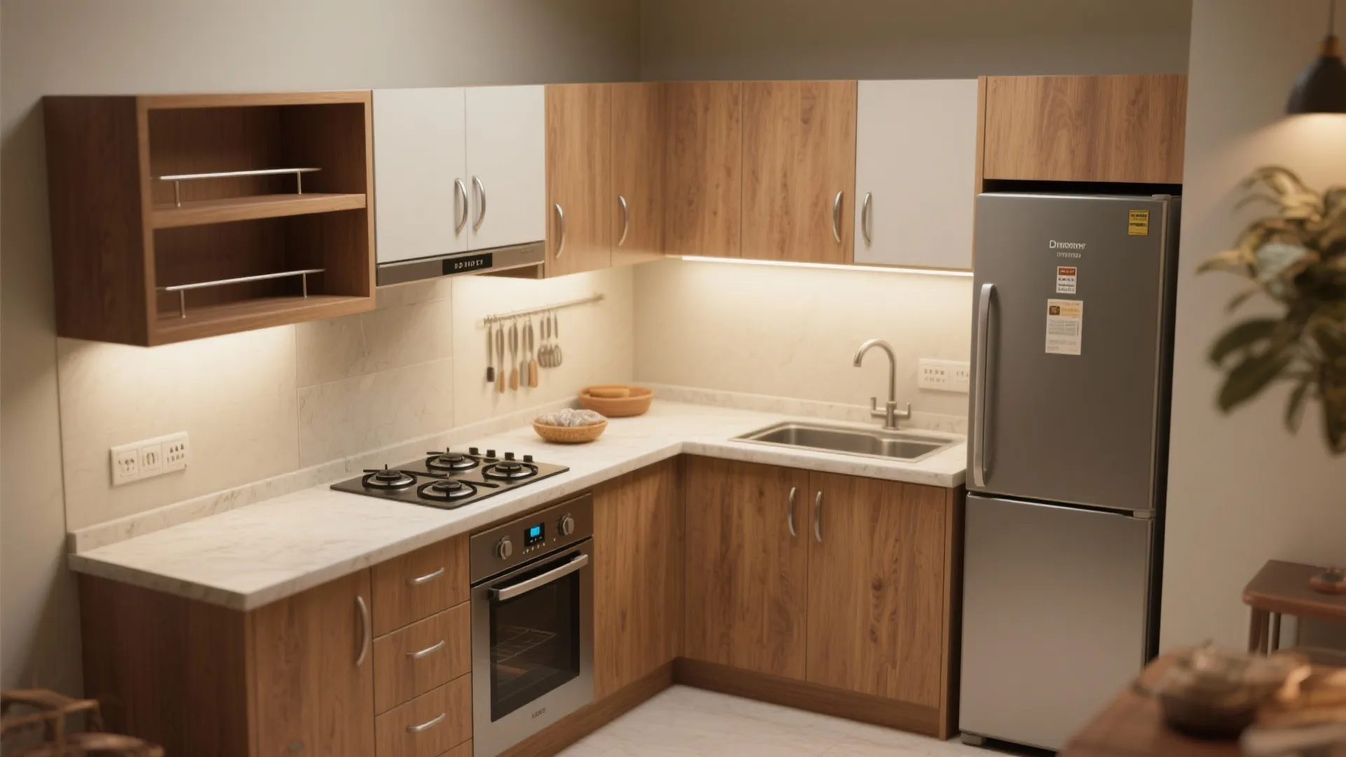 Compact Kitchenettes with Ergonomic Storage