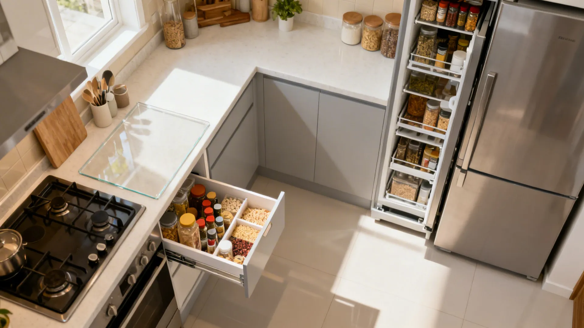 Ergonomic Zones and Tall Pantry Pull-Outs
