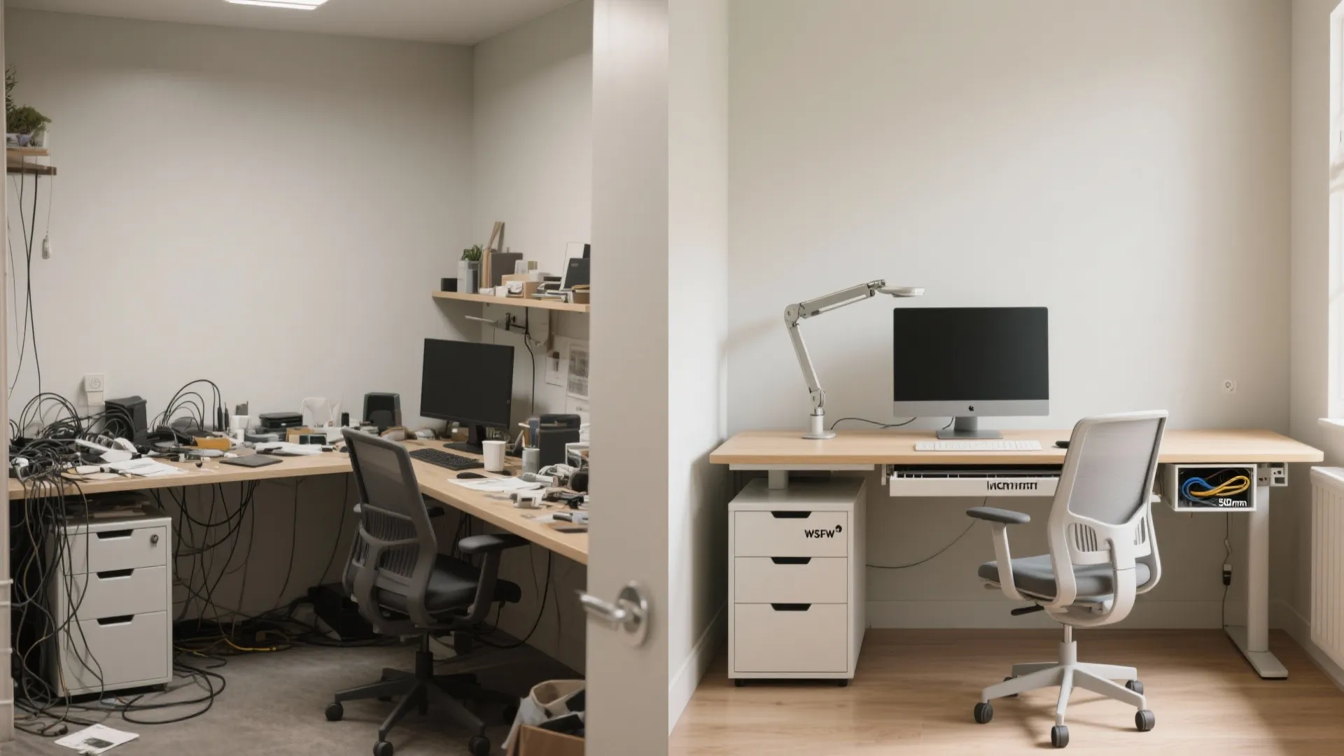 Space-Saving Ergonomics: Narrow Desk + Mobile Pedestal