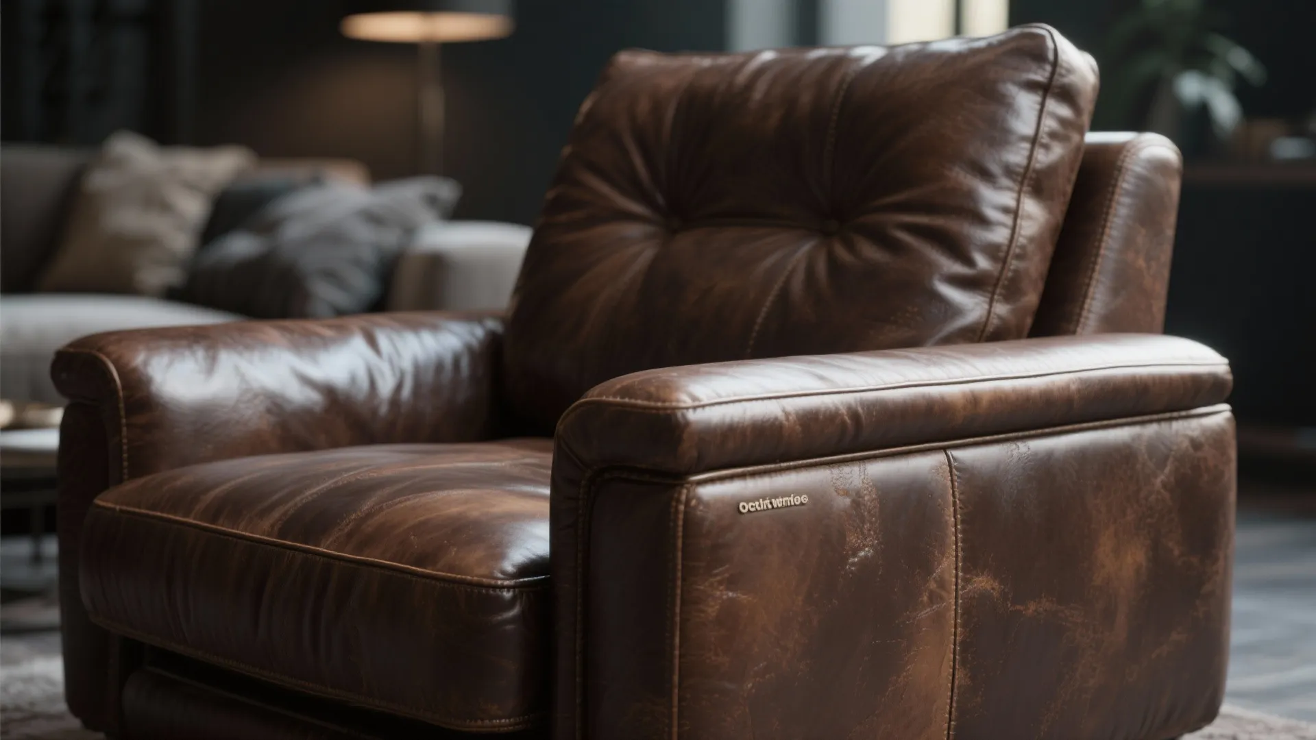 Leather Armchair in Espresso Brown