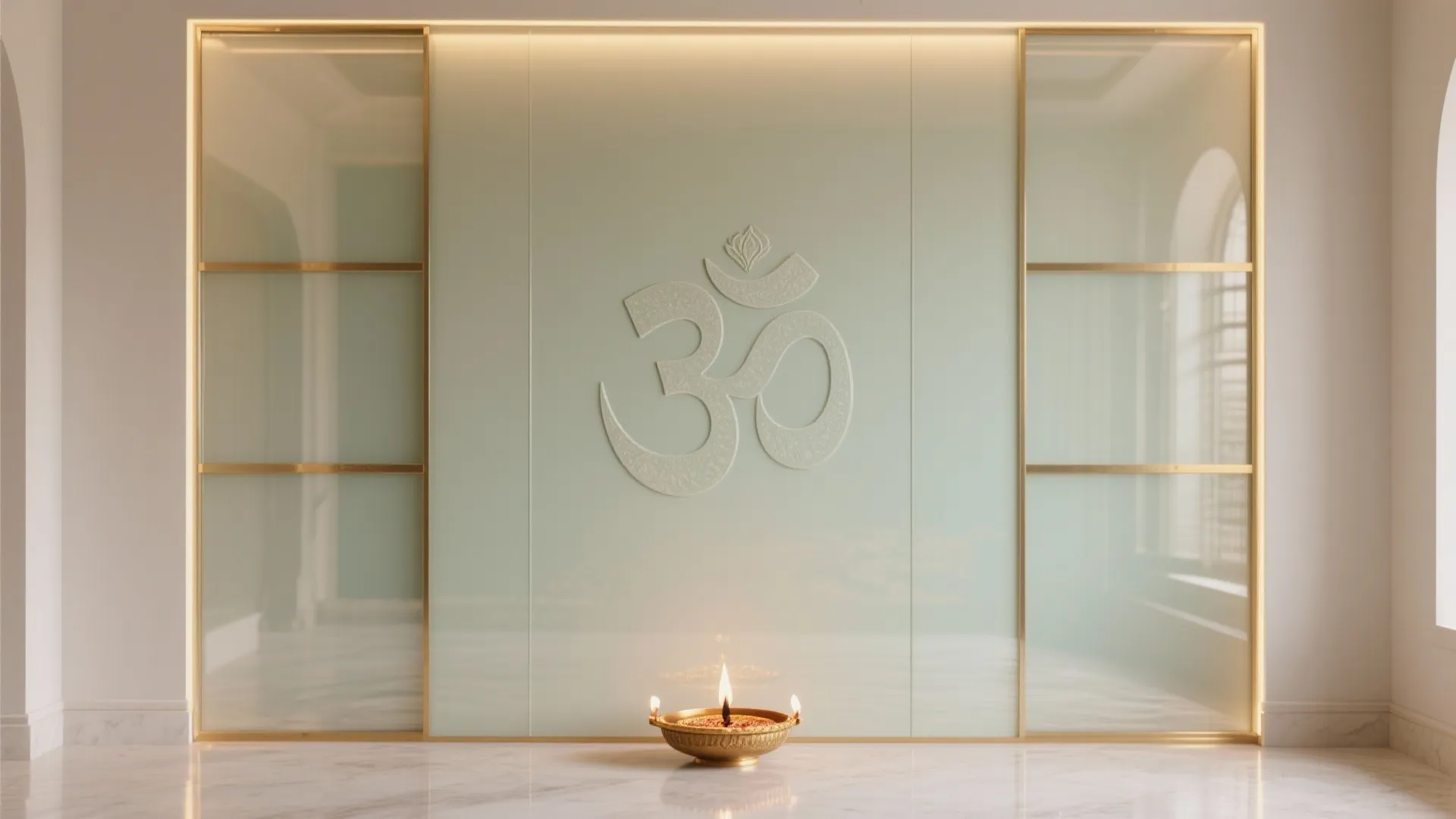 Back-Painted Glass or Mirror with Etched Motifs