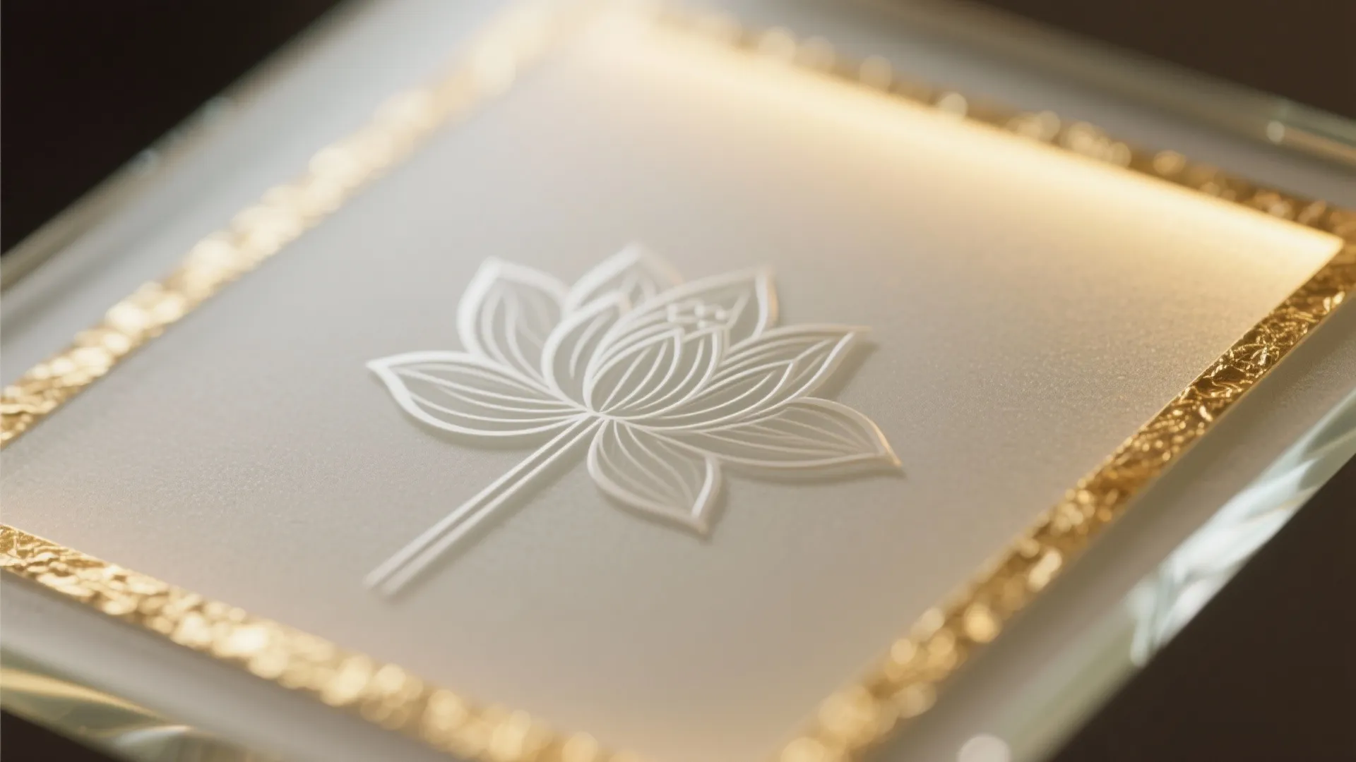 Etched Glass and Soft Gold Leaf Highlights