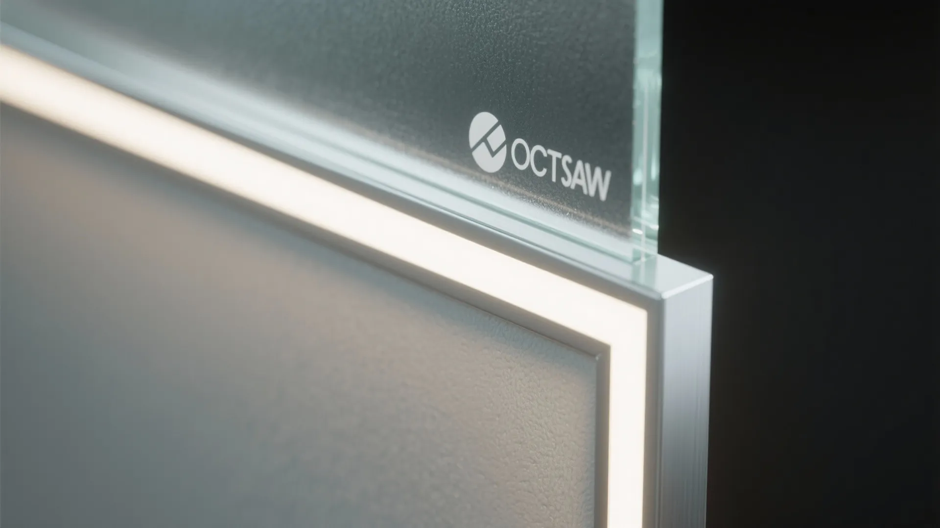 Glass backsplash-style panel for light and depth