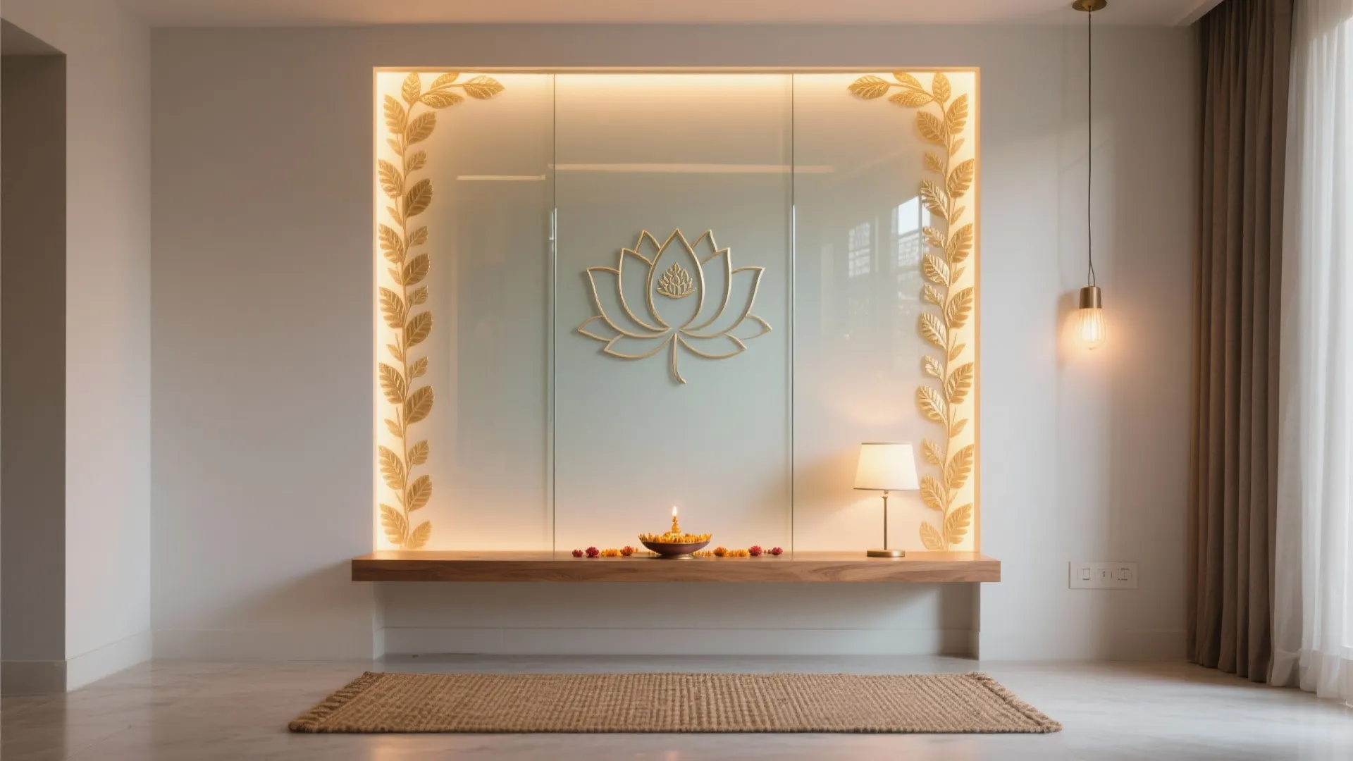 Etched Glass and Soft Gold Leaf Highlights