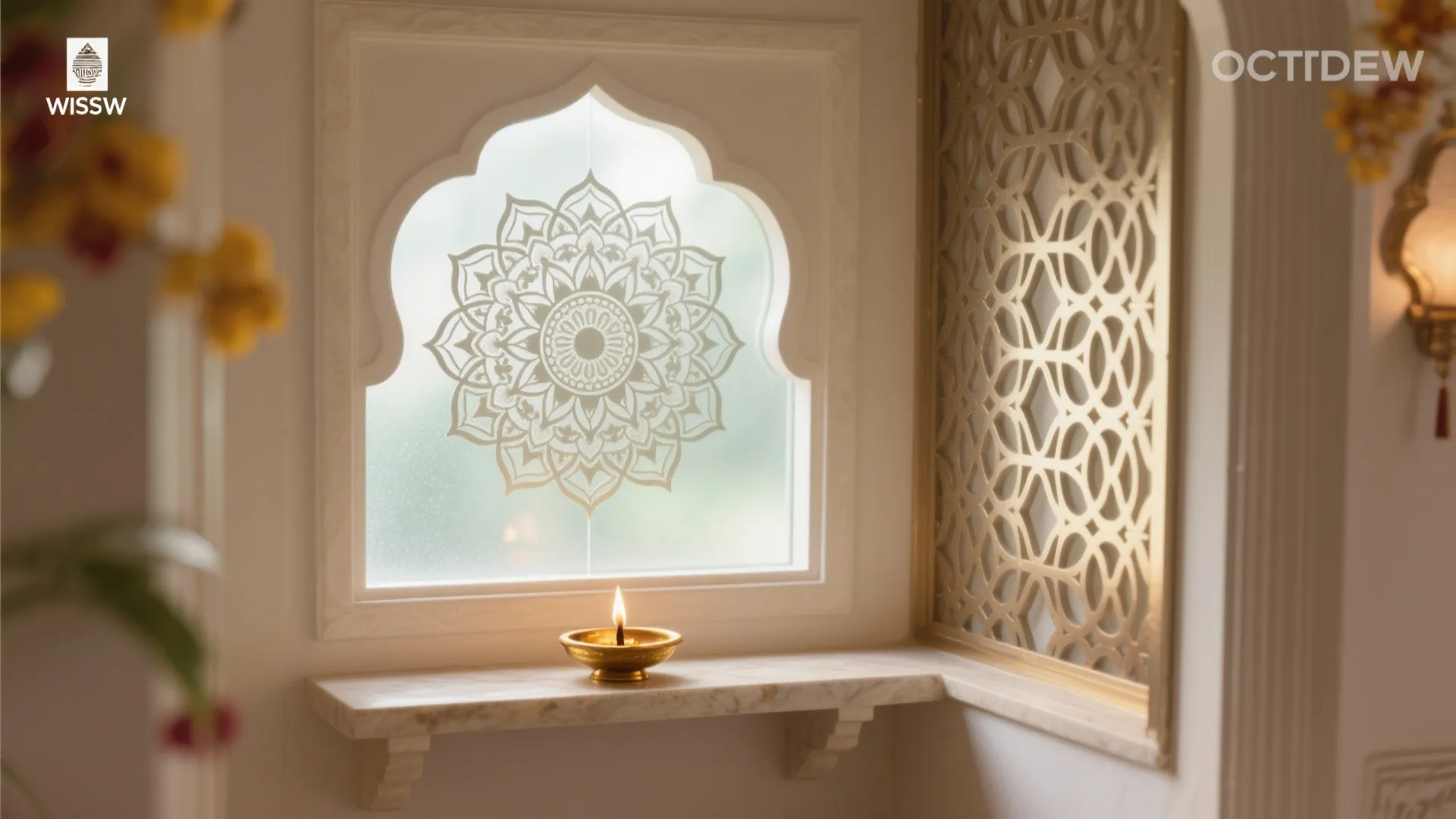 Etched Glass or Jaali Panel for Airy Privacy
