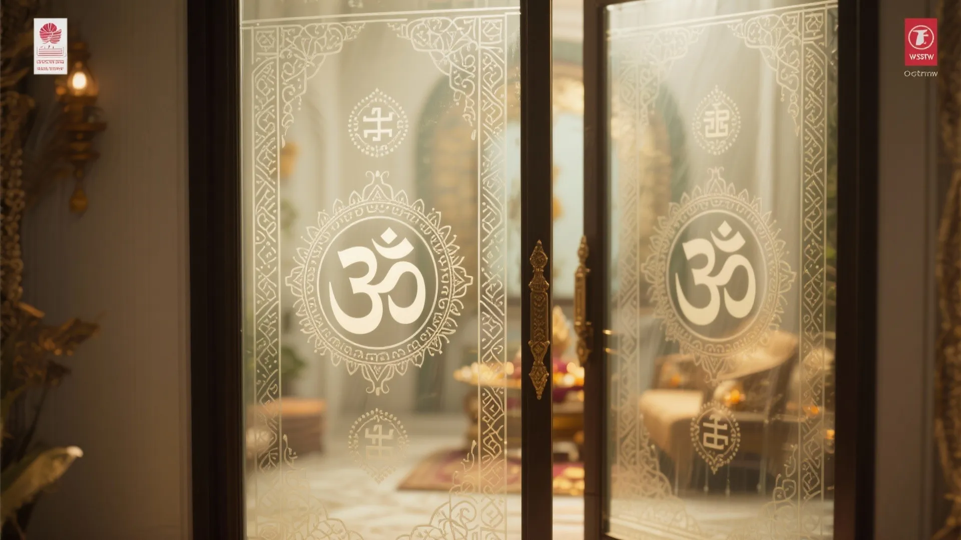 Etched Glass with Traditional Motifs