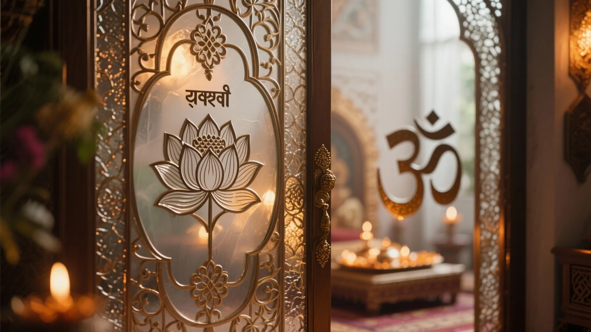 Etched Glass with Traditional Motifs