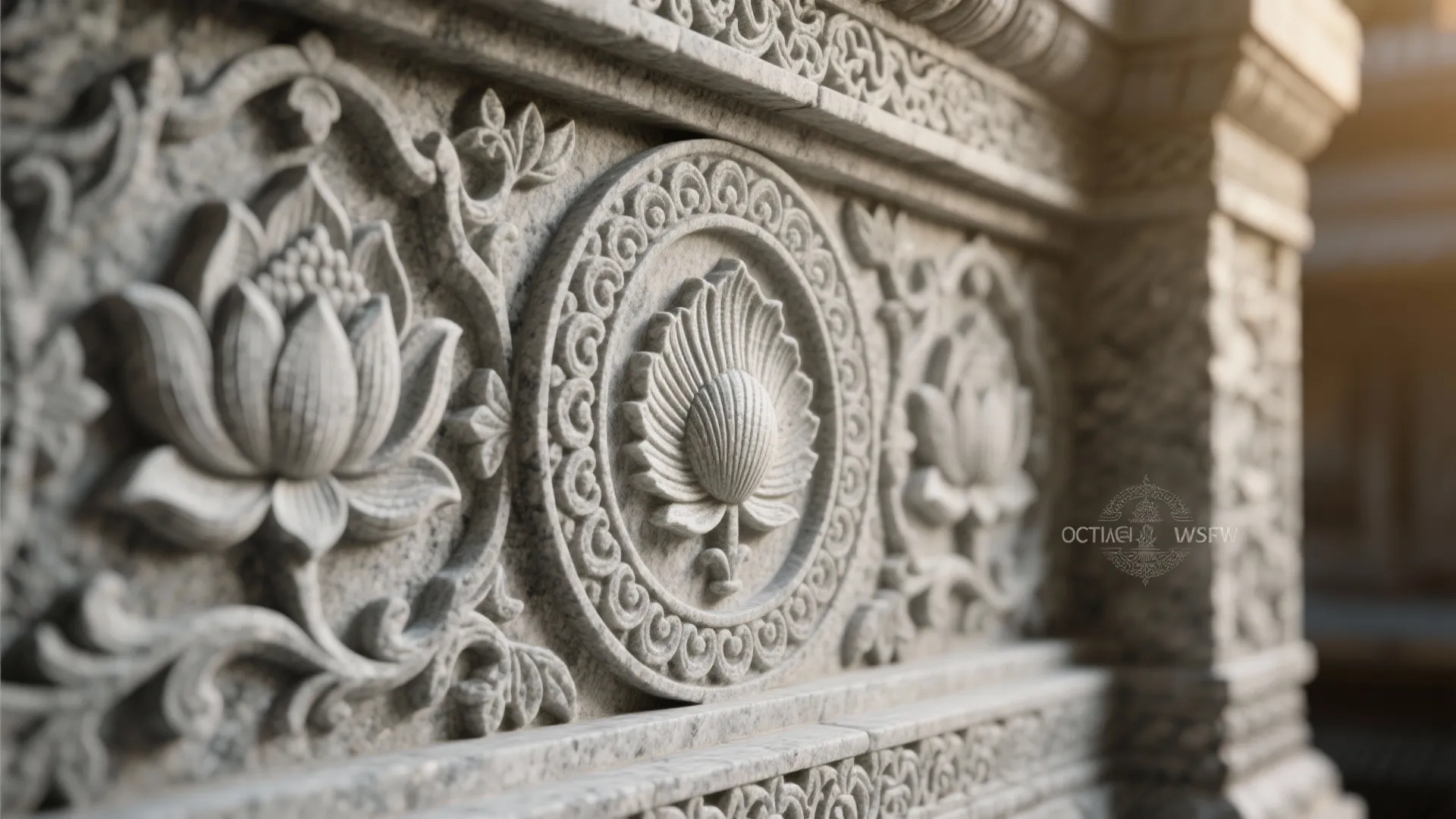 Intricate Etched Granite with Motifs