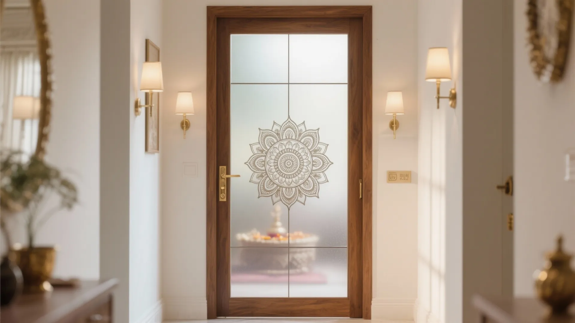 Etched Mandala or Om Motif (Partial Frost)