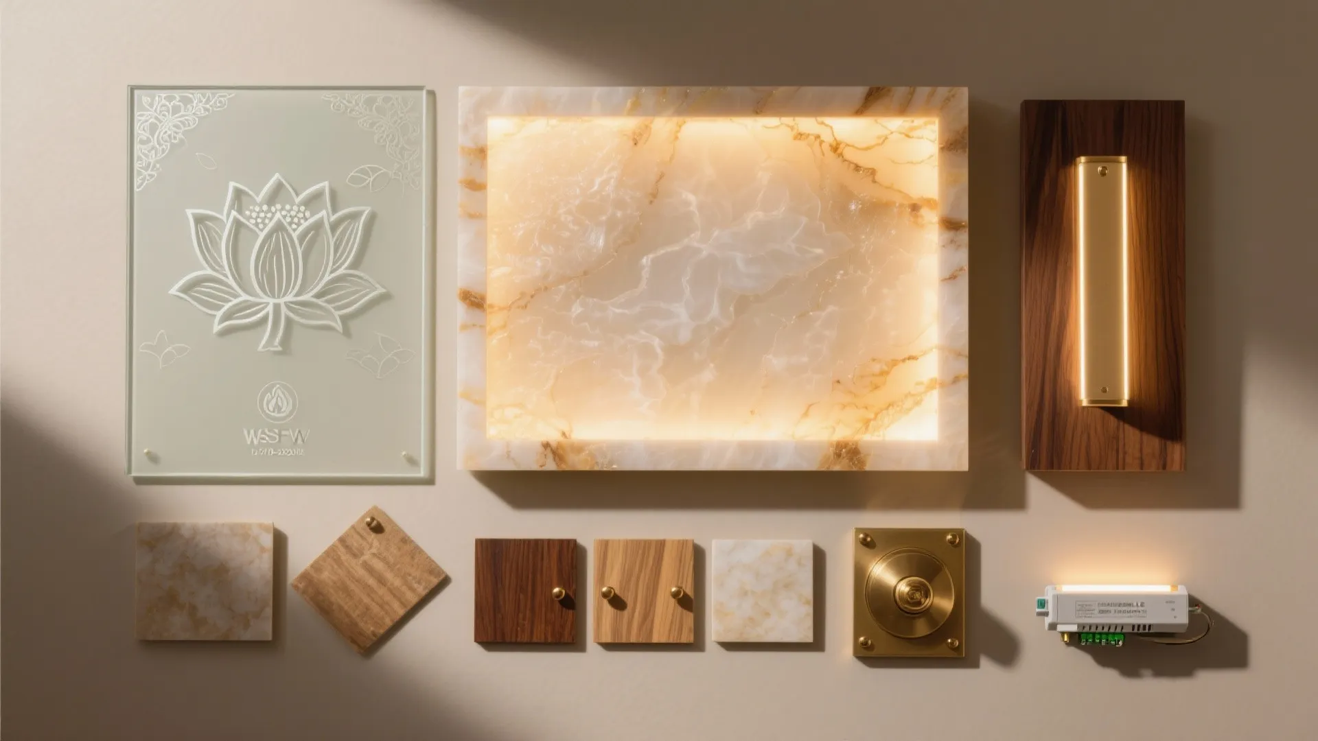 Etched Motifs with Backlit Onyx Panel