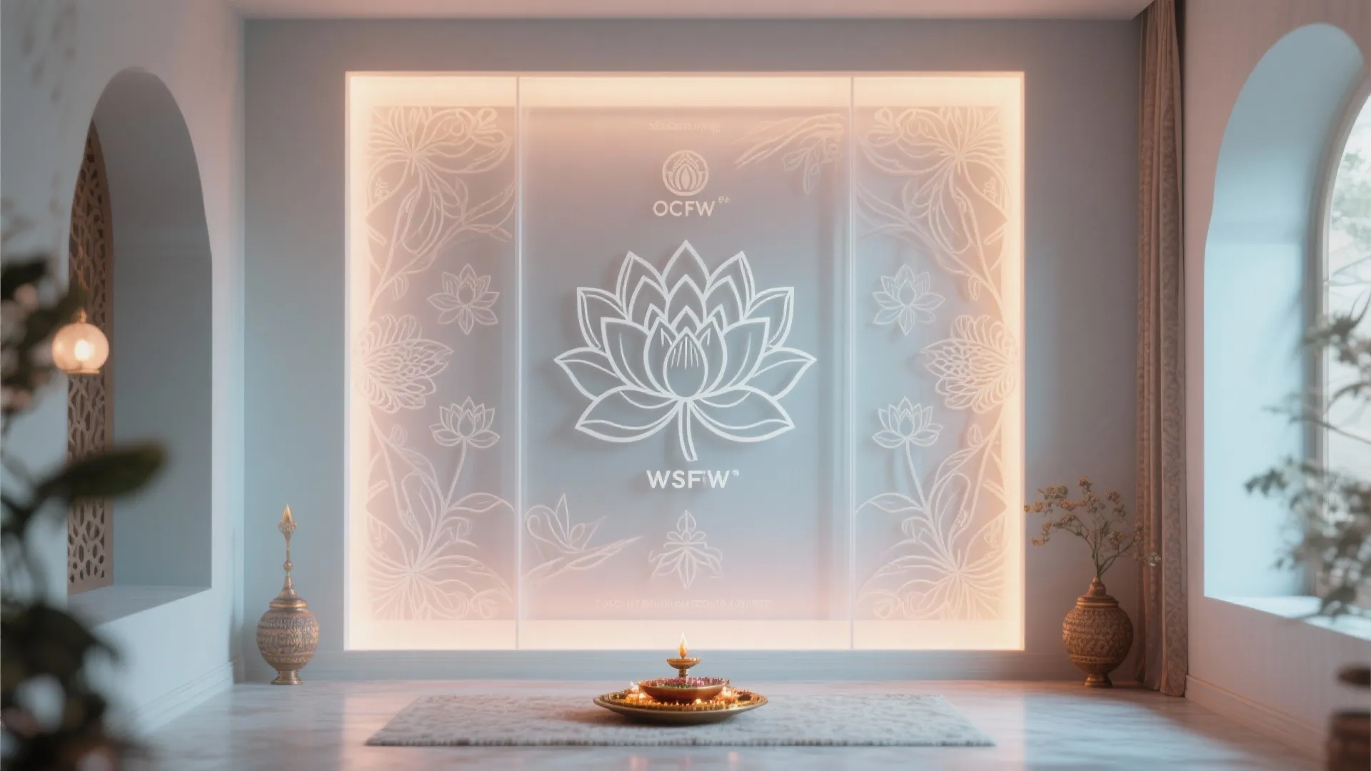 Backlit Panel with Etched Motifs