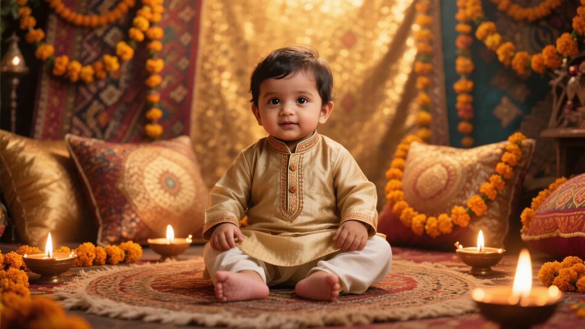 Traditional Ethnic Outfit with Festive Props