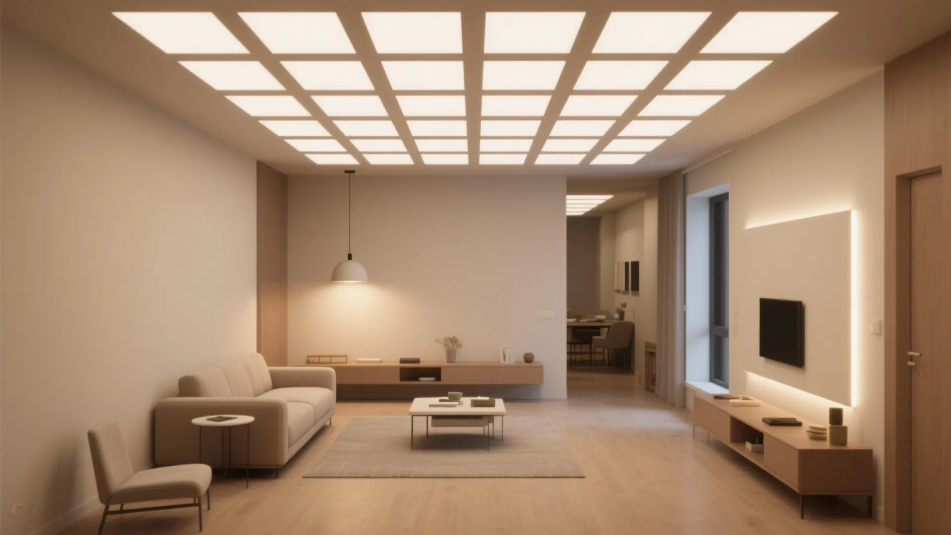 4. Evenly spaced grid for multi-use rooms