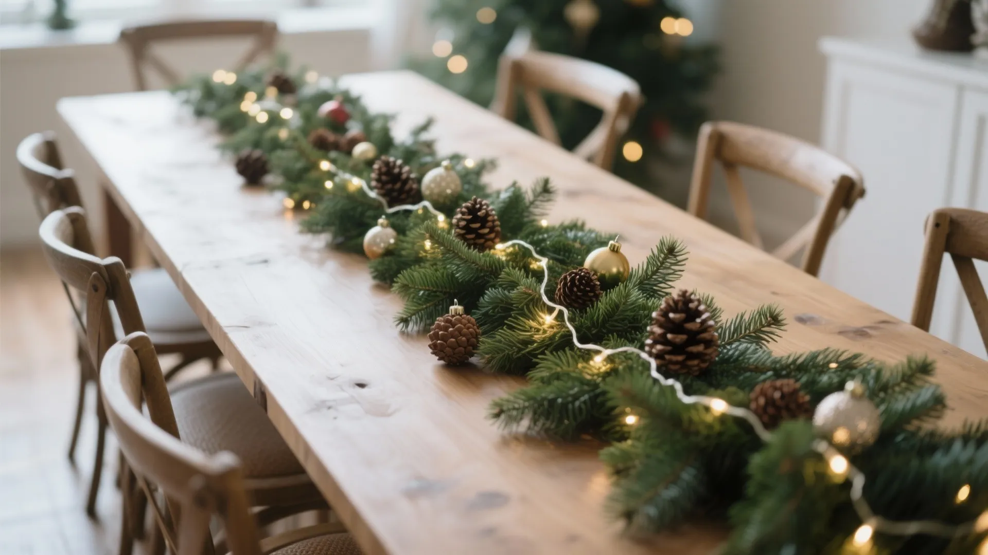 2. Evergreen Garland Runner