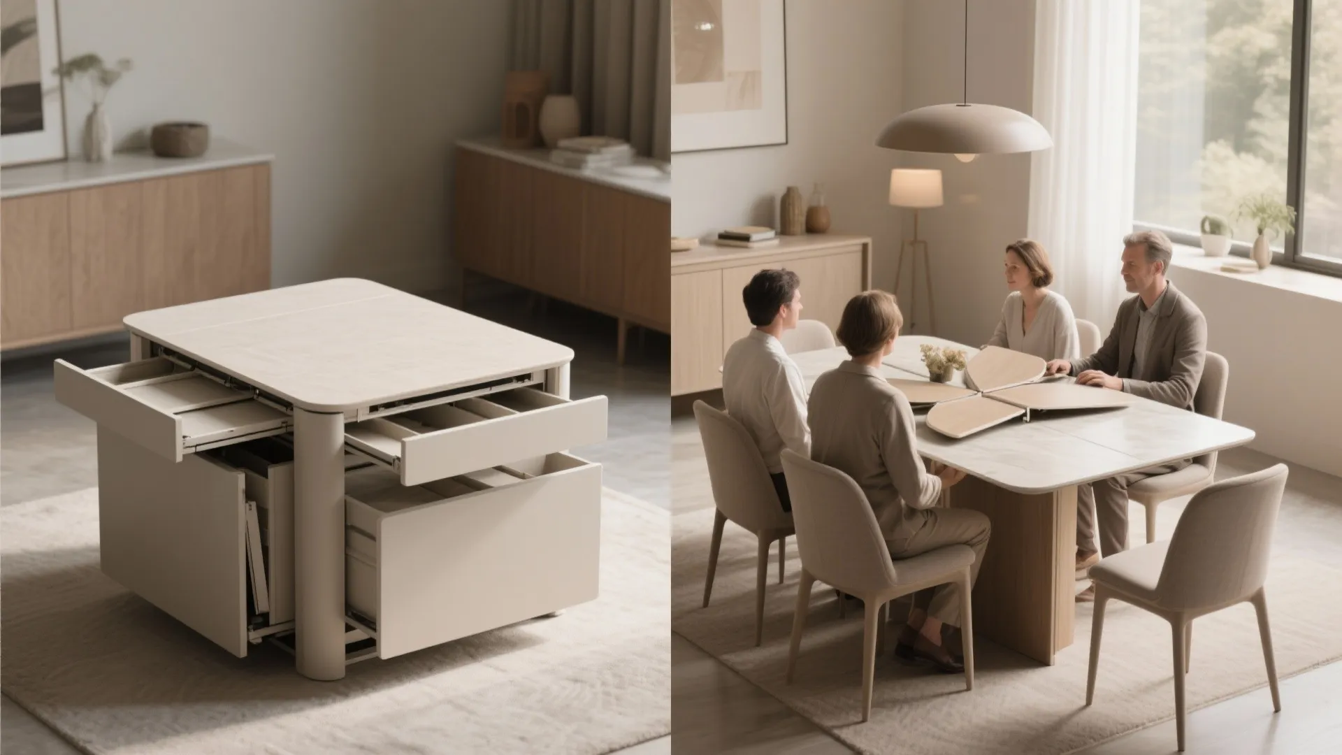 Idea 5: Convertible table that expands on demand