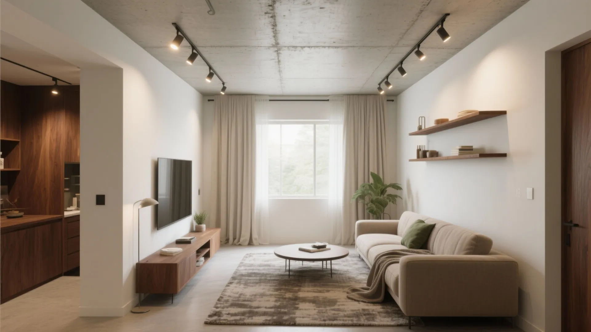 [Section: 灵感列表] Exposed Concrete Slab, Softened with Warm Minimalism