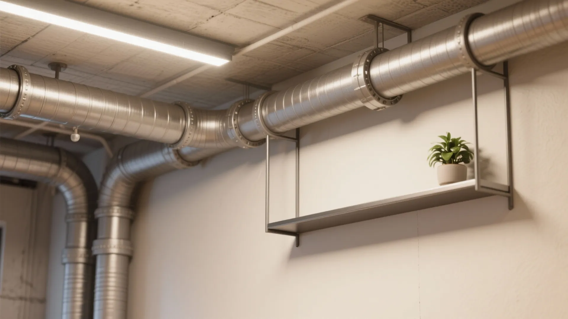 5. Open Industrial Pipes with a Painted Finish