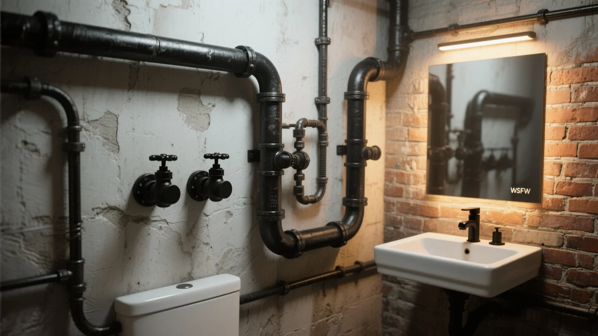 4. Turn exposed plumbing into a focal point
