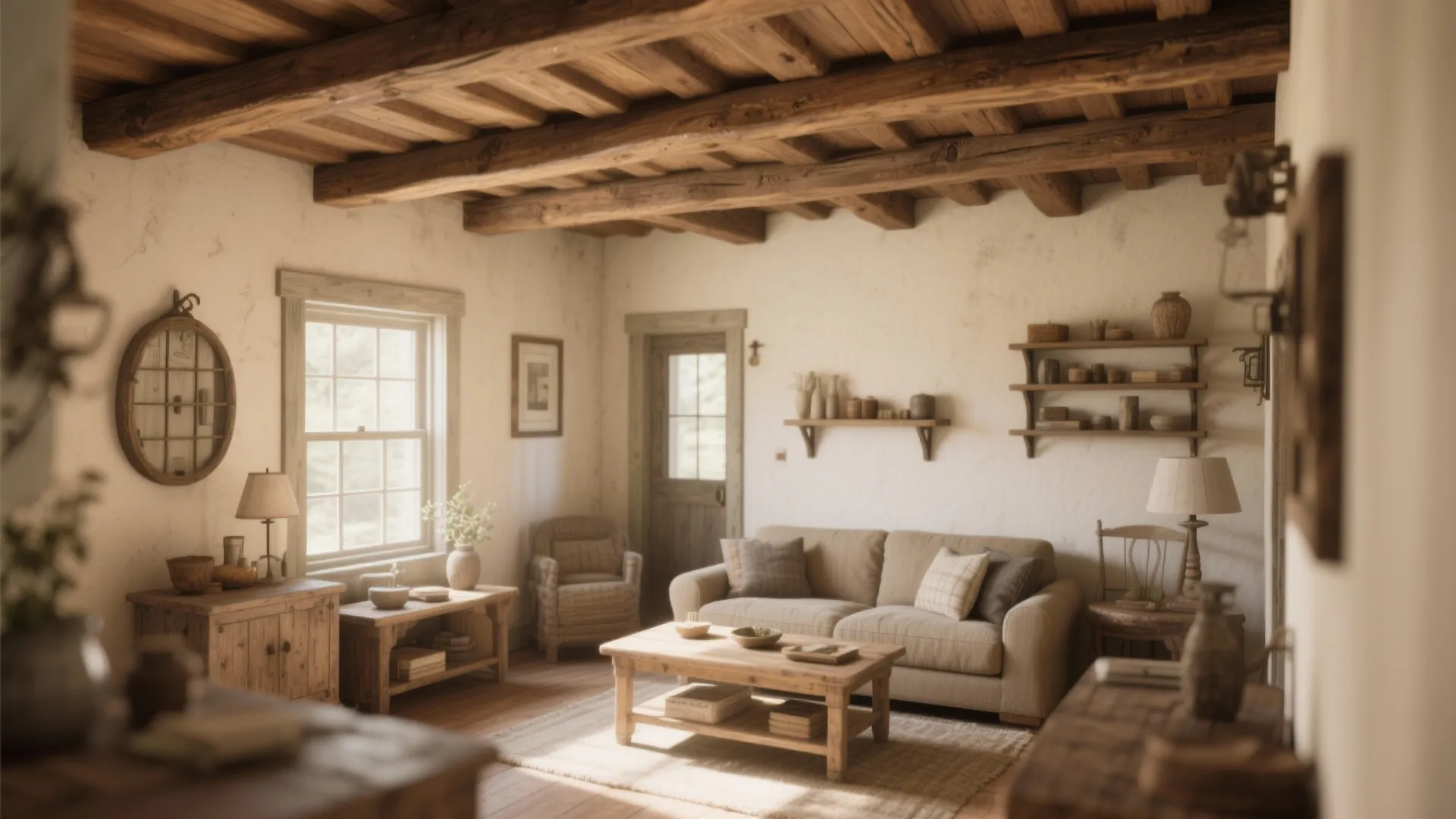 1. Exposed Wooden Beams for Character