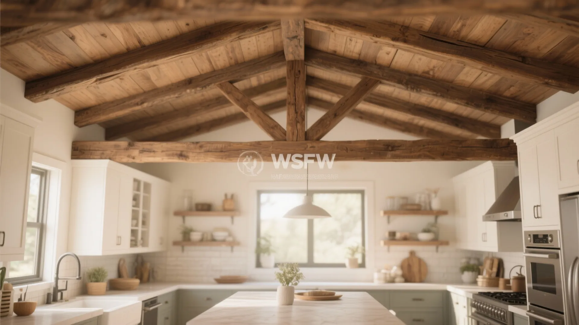 1. Exposed Wooden Beams