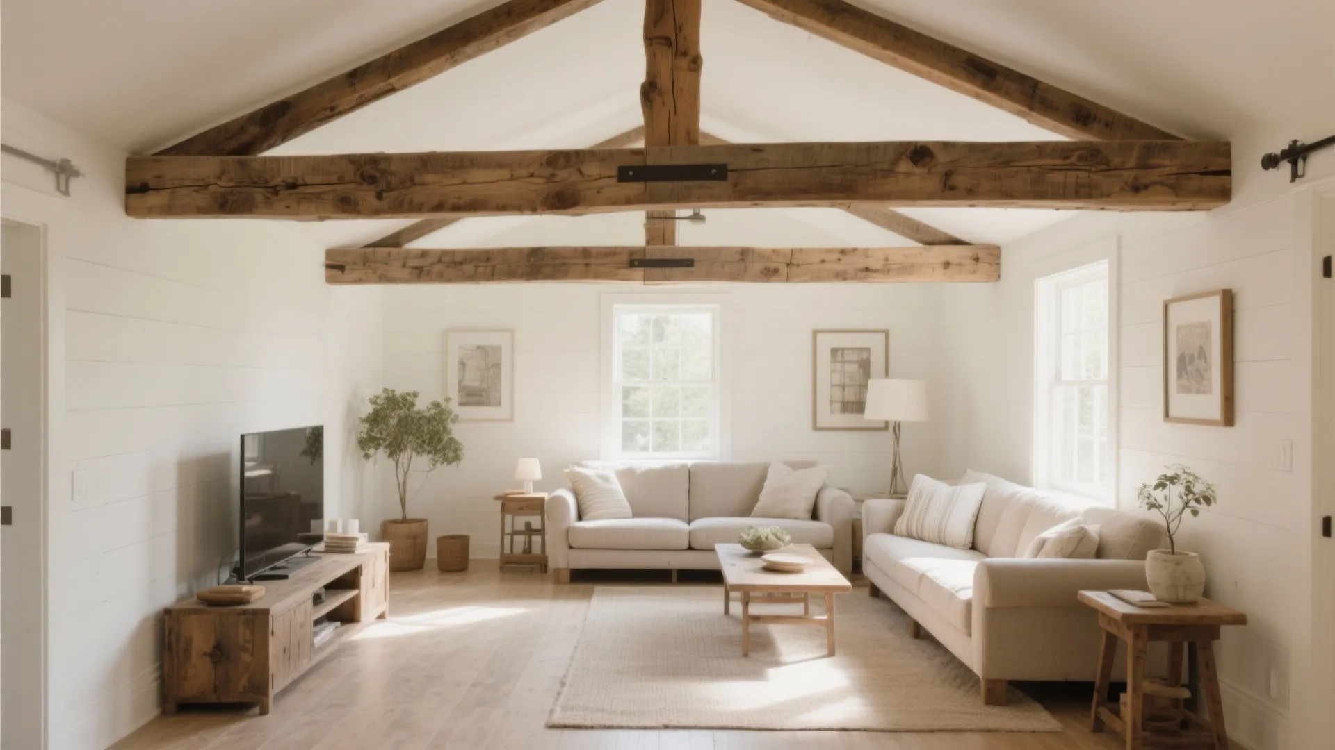 1. Exposed Wooden Beams