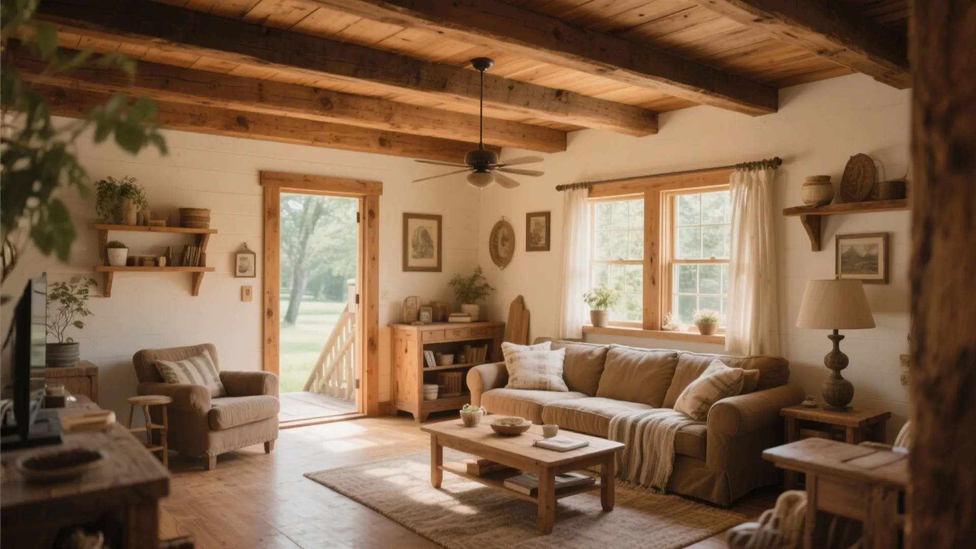 1. Exposed Wooden Beams for Character