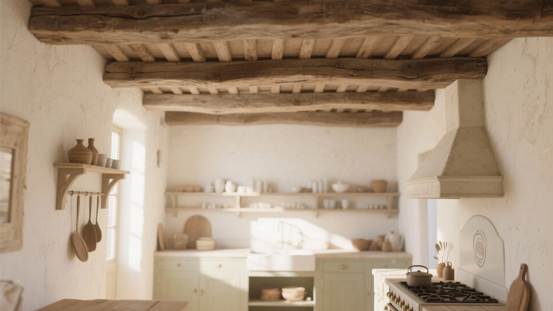 1. Exposed Wooden Beams