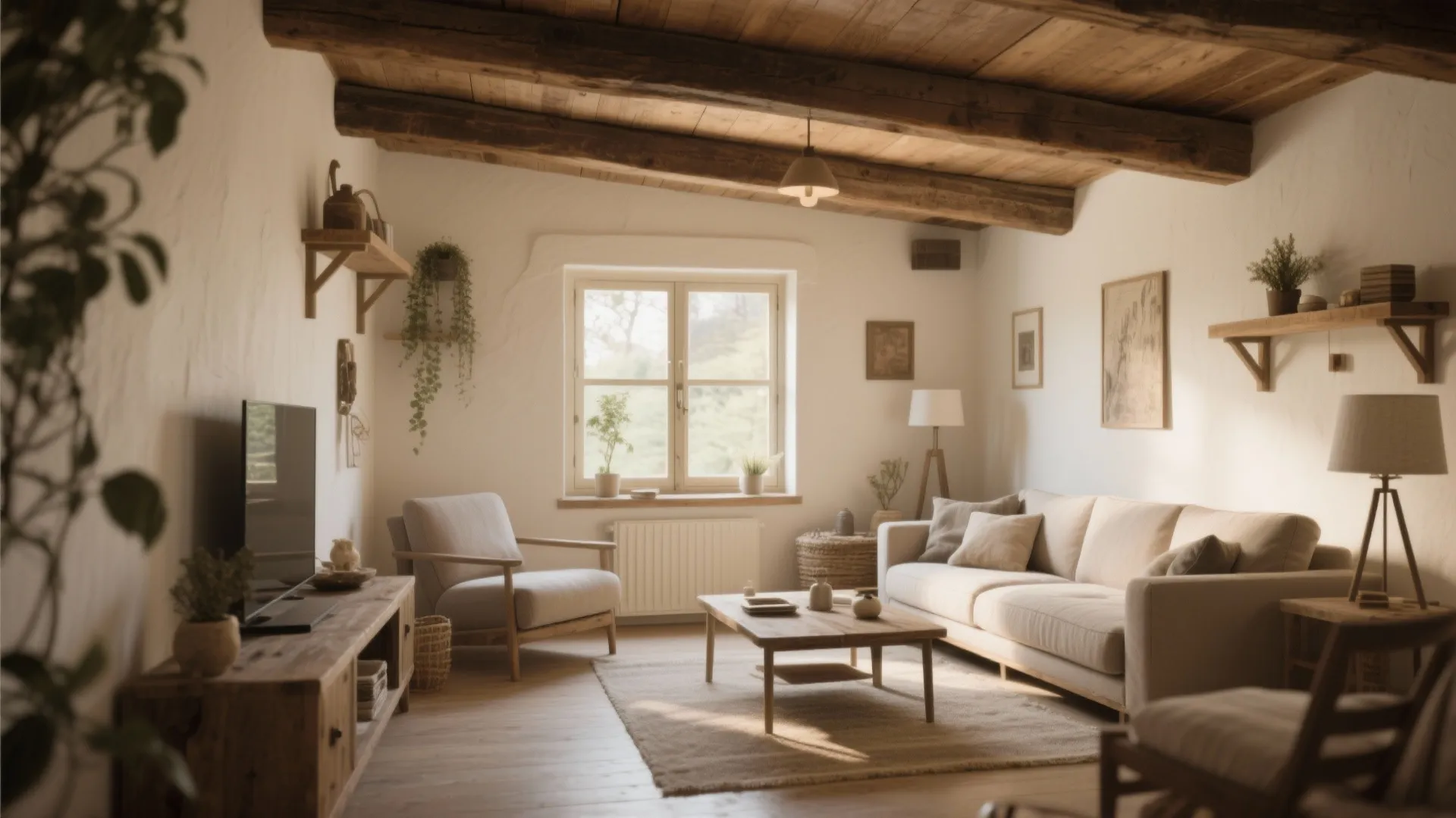 1. Exposed Wooden Beams