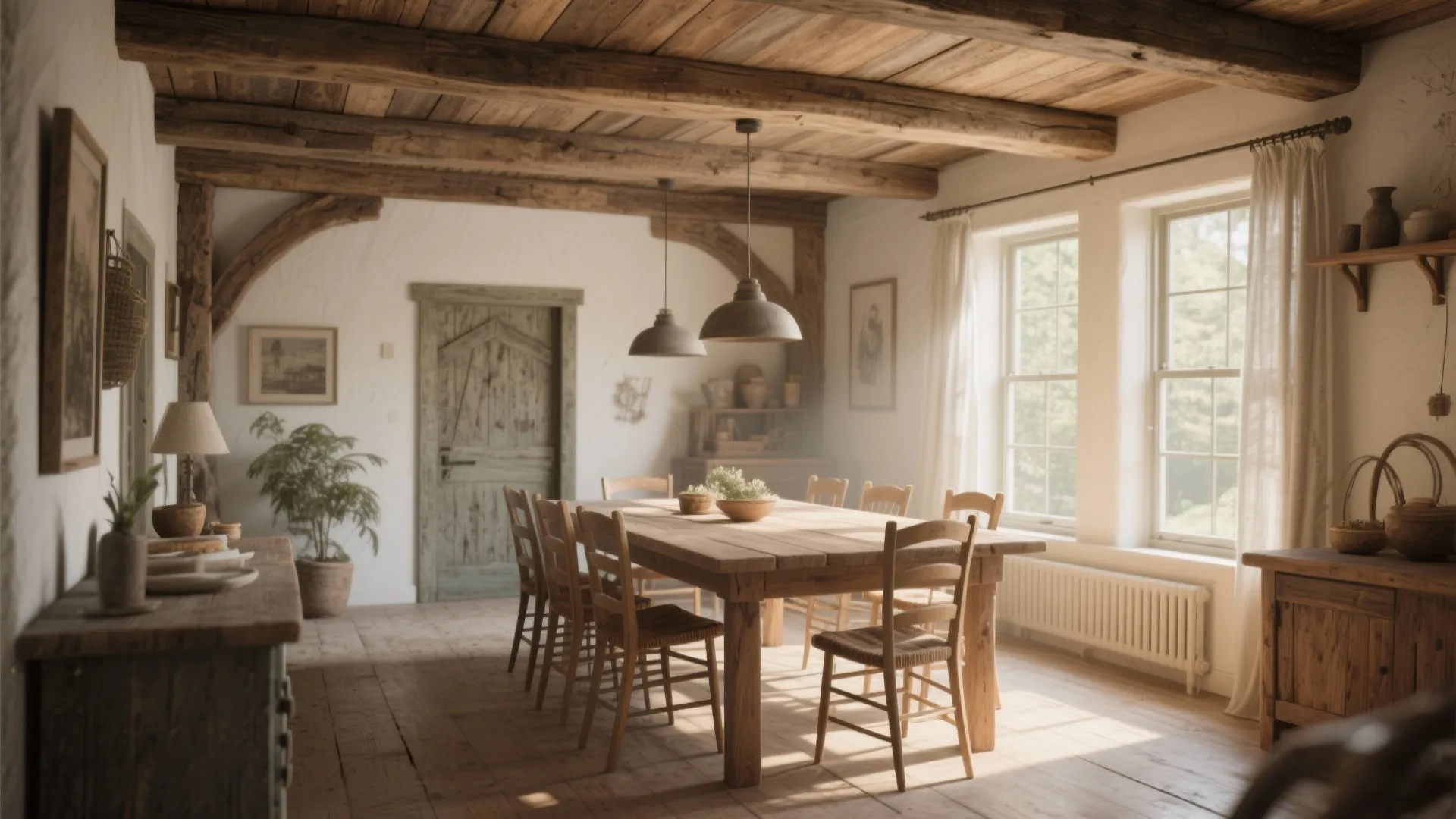 Exposed Wooden Beams