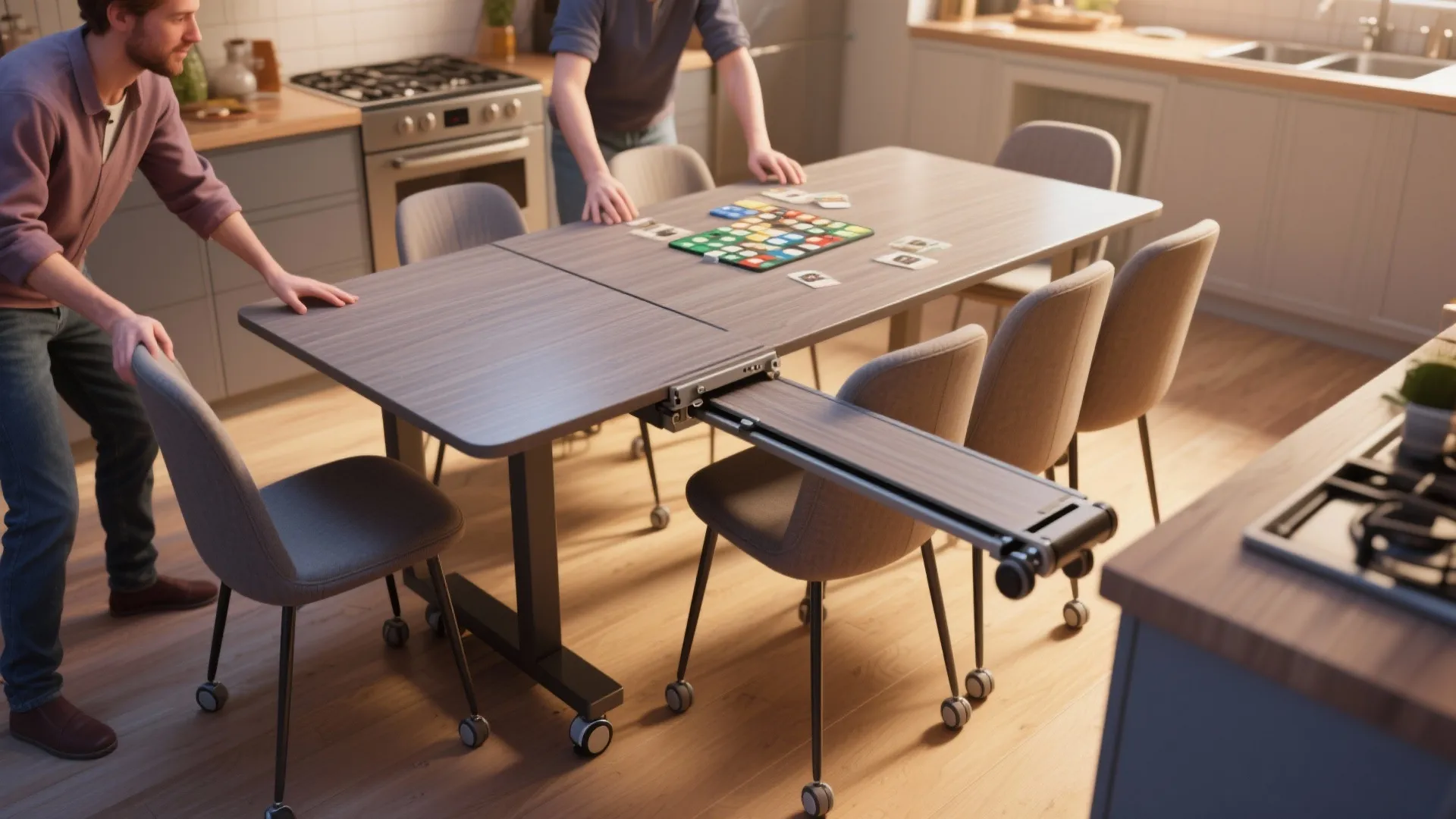 5. Extendable leaf table on casters