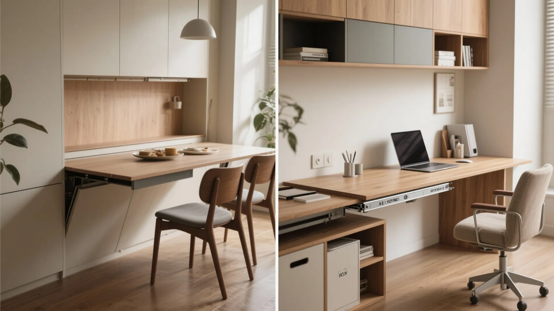 3. Dining-table style extendable worktop (multi-use)