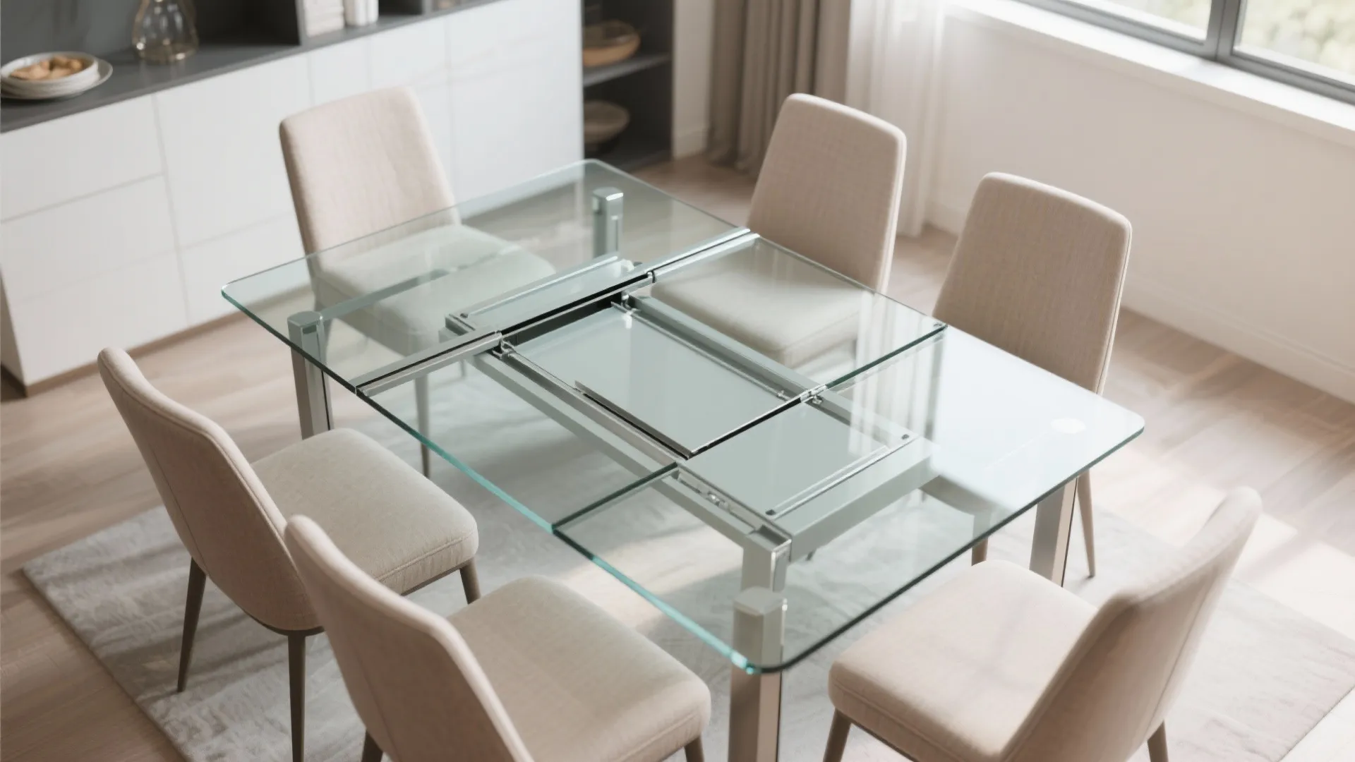 4. Extendable glass tables